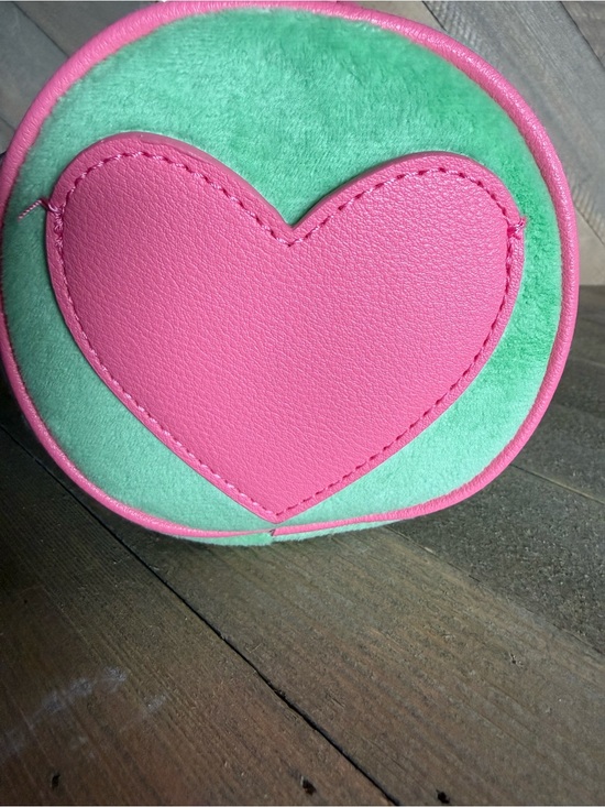 ADORABLE JUICY COUTURE RETRO GREEN SCOTTISH DOGS ROLL BAG PINK TRIM NWOT💚